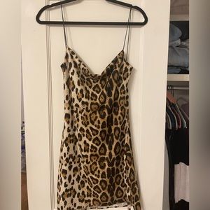 Cheetah Mini Dress - Scoop Neck
